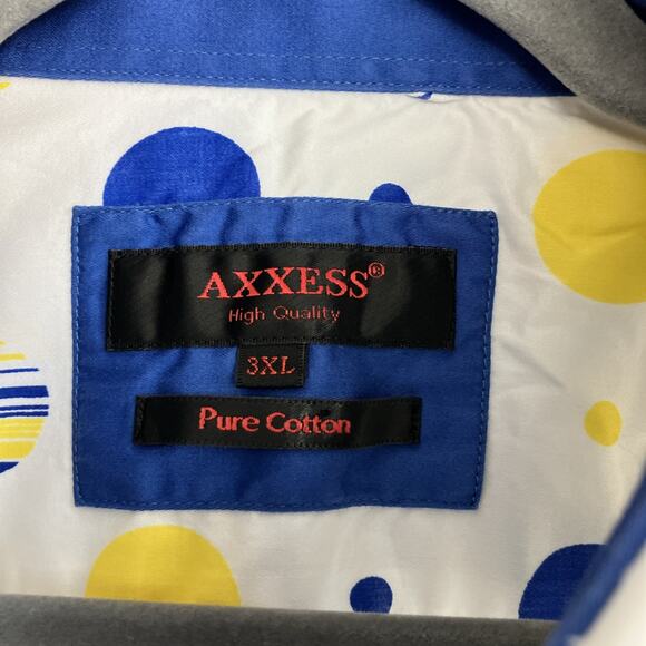 Axxess Mens 3XL Collared Long Sleeve Contemporary Geometric Modern Luxury Shirt - Picture 4 of 16